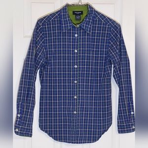 The Limited Vintage 1990s Royal Blue Window Pane Blouse, Size Small.